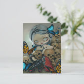 Carte postale "Papillons et os" (Debout devant)