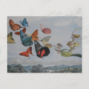 Carte Postale Papillons et Reine Fée Papillons Fées