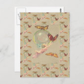 Carte Postale Papillons et un ange (Devant / Derrière)
