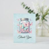Carte Postale Papillons Fantaisistes dans un Pot Merci (Debout devant)