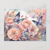 Carte Postale Papillons floraux Whimsical Jouer Conception (Devant)