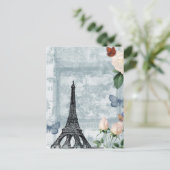 Carte Postale Papillons français vintages et Rose (Debout devant)