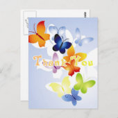 Carte Postale Papillons Merci note (Devant / Derrière)