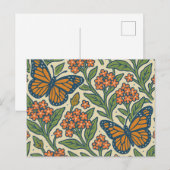 Carte Postale Papillons monarques et fleurs d'algues (Devant / Derrière)