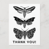 Carte Postale Papillons Mystiques Magiques Noirs et Blanc MERCI (Devant)