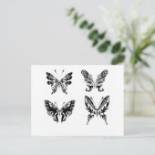 Carte Postale Papillons noirs et blancs (Debout devant)