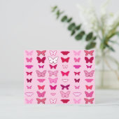 Carte Postale Papillons, nuances roses et fuchsia (Debout devant)
