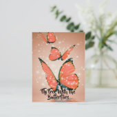 Carte Postale Papillons orange et noirs aux frontières noires (Debout devant)