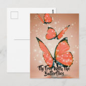 Carte Postale Papillons orange et noirs aux frontières noires (Devant / Derrière)