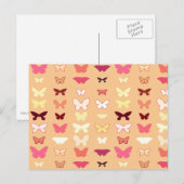 Carte Postale Papillons, orange, jaune et corail (Devant / Derrière)