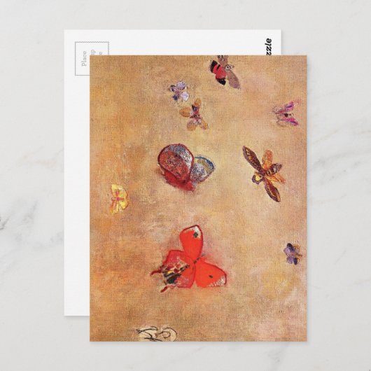 Carte Postale Papillons par Odilon Redon (Devant / Derrière)