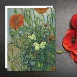 Carte Postale Papillons Poppies Paysage Vincent van Gogh<br><div class="desc">Une carte postale post-impressionniste d'art,  papillons et pavots (1890),  de Vincent van Gogh (1853-1890). Deux papillons jaunes parmi les fleurs de pavot.</div>