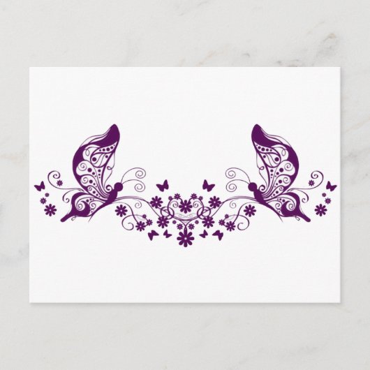 Carte Postale Papillons pourpres (Devant)