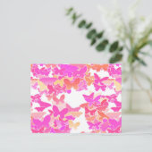 Carte Postale Papillons, rose, fuchsia et corail (Debout devant)