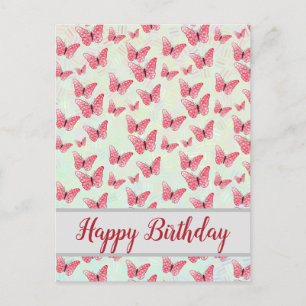 Carte Postale papillons roses