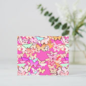 Carte Postale Papillons, roses multiples et profondes (Debout devant)