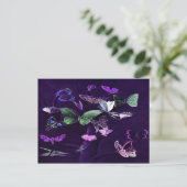 Carte Postale Papillons Sur Violet (Debout devant)