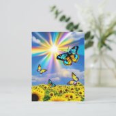 Carte Postale Papillons & Tournesols (Debout devant)