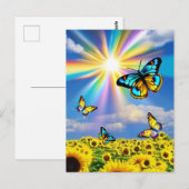 Carte Postale Papillons & Tournesols (Devant / Derrière)
