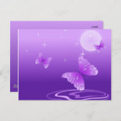 Carte Postale Papillons violets (Devant / Derrière)