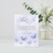 Carte Postale Papillons violets Baby shower Merci (Debout devant)