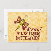 Carte Postale Papillons volants bas (Devant / Derrière)