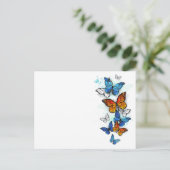 Carte Postale Papillons volants Morpho et Monarch (Debout devant)