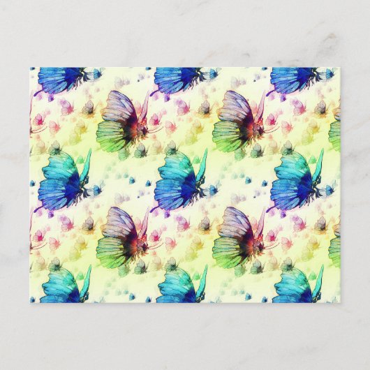Carte postale Papillons Watercolor (Devant)