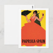 Carte Postale Paprika Espagne Étiquette Vintage (Devant / Derrière)