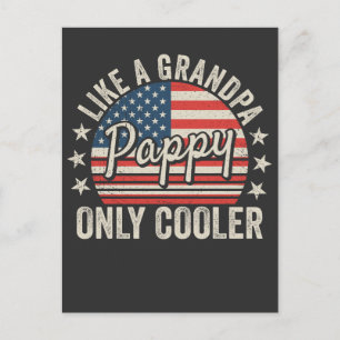 Carte Postale Papy comme un grand-père mais en plus cool Drapeau