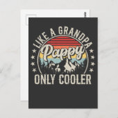 Carte Postale Papy comme un grand-père mais en plus cool Rétro (Devant / Derrière)
