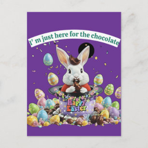 Carte Postale Pâques amateur de chocolat