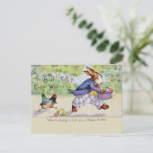 Carte Postale Pâques Animaux Mignons Vintage (Debout devant)