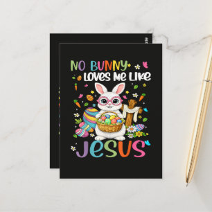 Carte Postale Pâques aucun lapin ne m'aime comme Jésus chrétien