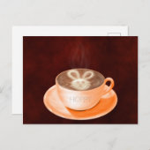 Carte Postale Pâques Cappuccino Art Bunny (Devant / Derrière)