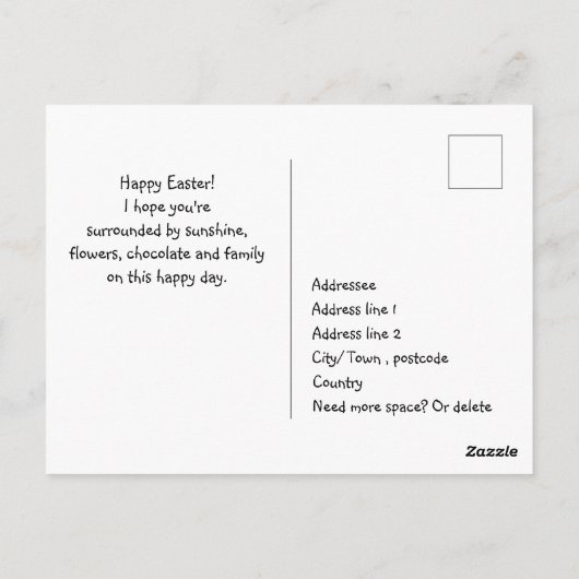 Carte Postale Pâques de pickleball joyeuse, mignon vert (Dos)