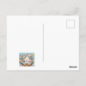 Carte Postale Pâques joyeuses avec du lapin mignon, des oeufs et (Dos)