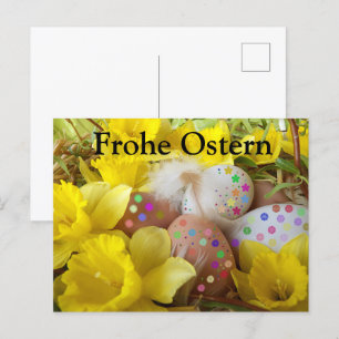 Carte Postale Pâques,Joyeuses Pâques,œufs,œufs de Pâques colorés