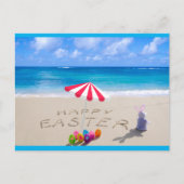 Carte Postale Pâques joyeuses sur la plage tropicale côtière de (Devant)