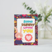 Carte Postale Pâques Mignonne Un Lapin T'Aime (Debout devant)