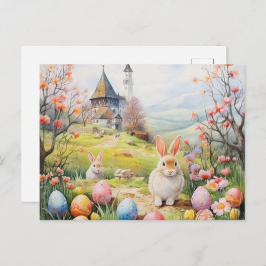 Carte Postale Pâques rétro (Devant / Derrière)