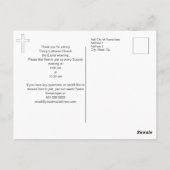 Carte Postale Pâques Service Église - Forfaits pour visiteurs (Dos)