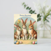 Carte postale Pâques style rétro (Debout devant)