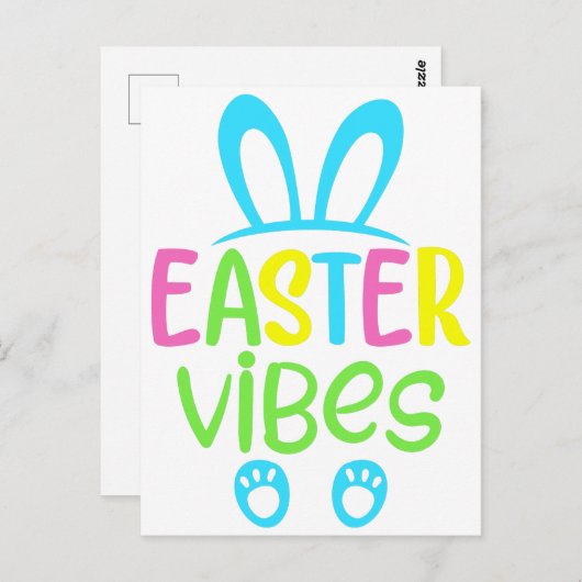 Carte Postale Pâques Vibes Pastel (Devant / Derrière)