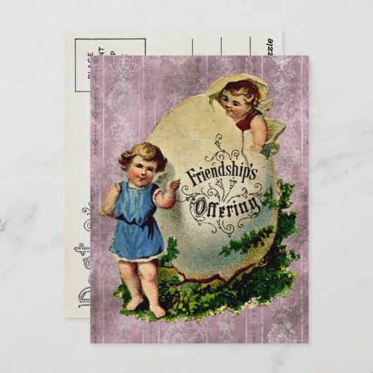 Carte Postale Pâques vintage (Devant / Derrière)