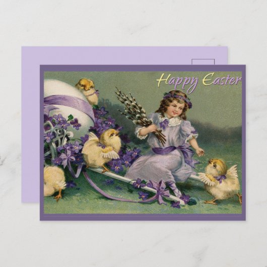 Carte Postale Pâques vintage (Devant / Derrière)