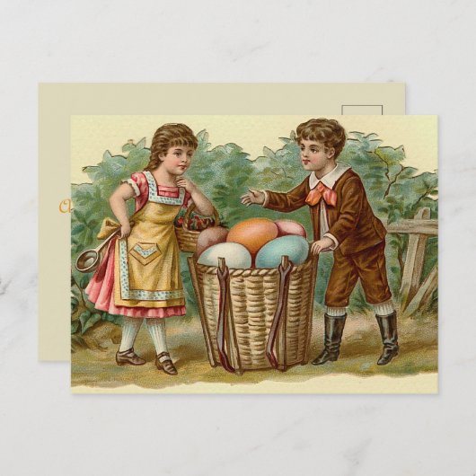 Carte Postale Pâques vintage (Devant / Derrière)