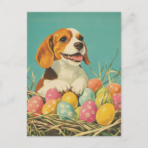 Carte Postale Pâques Vintages beagles