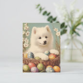 Carte Postale Pâques Vintages Samoyé (Debout devant)