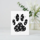 Carte Postale Paquets blancs sur l'Empreinte de patte noir (Debout devant)